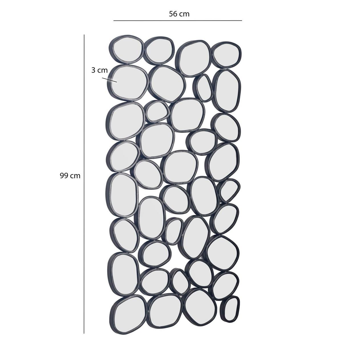SPIEGEL Schwarz B: 56cm - Schwarz, Design, Glas/Metall (56/99/3cm) - Livetastic