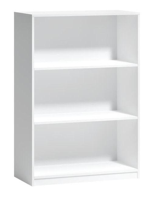 Regál se 3 příhradkami - bílý - bílá/černá, Basics, kompozitní dřevo/plast (80/116/38cm) - P & B