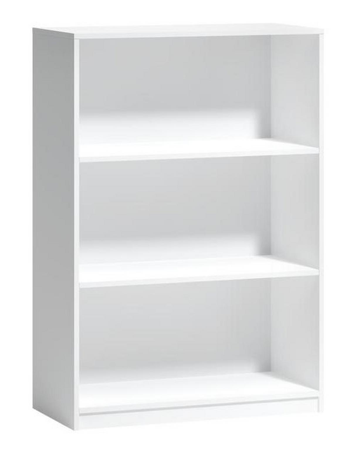Regál se 3 příhradkami - bílý - bílá/černá, Basics, kompozitní dřevo/plast (80/116/38cm) - P & B