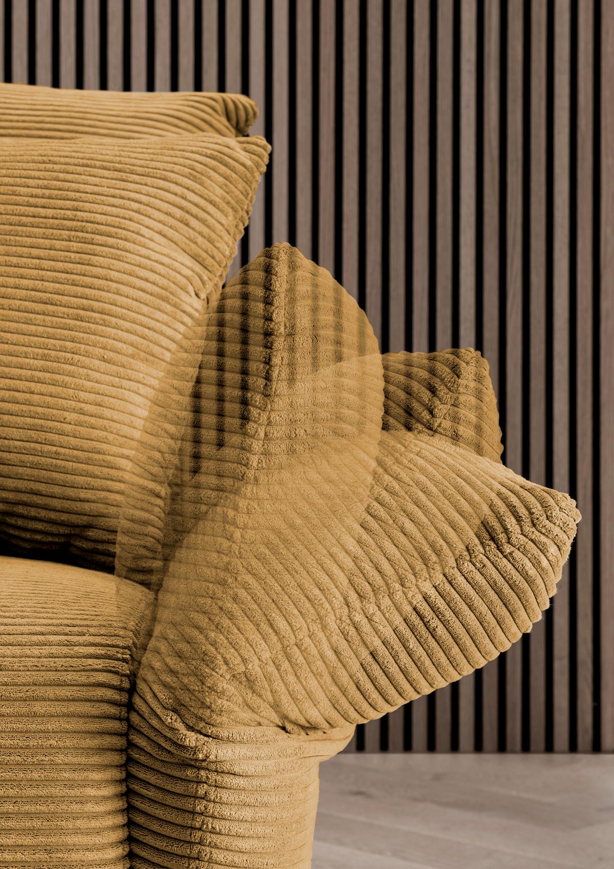 Ecksofa Vanilla Goldenfarben S: 256x294 cm - Goldfarben/Schwarz, Design, Textil (256/294cm) - Livetastic