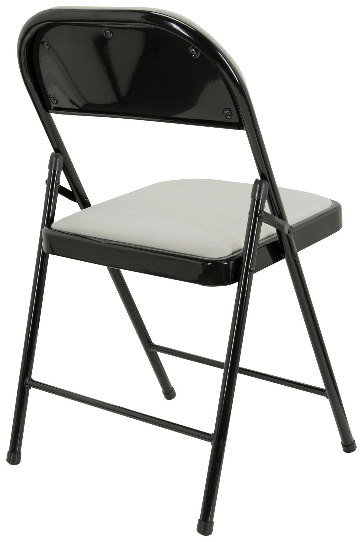 Klappstuhl Tudela I Schwarz/weiß Samt - Schwarz/Weiß, Basics, Textil/Metall (44/80/49cm) - MID.YOU