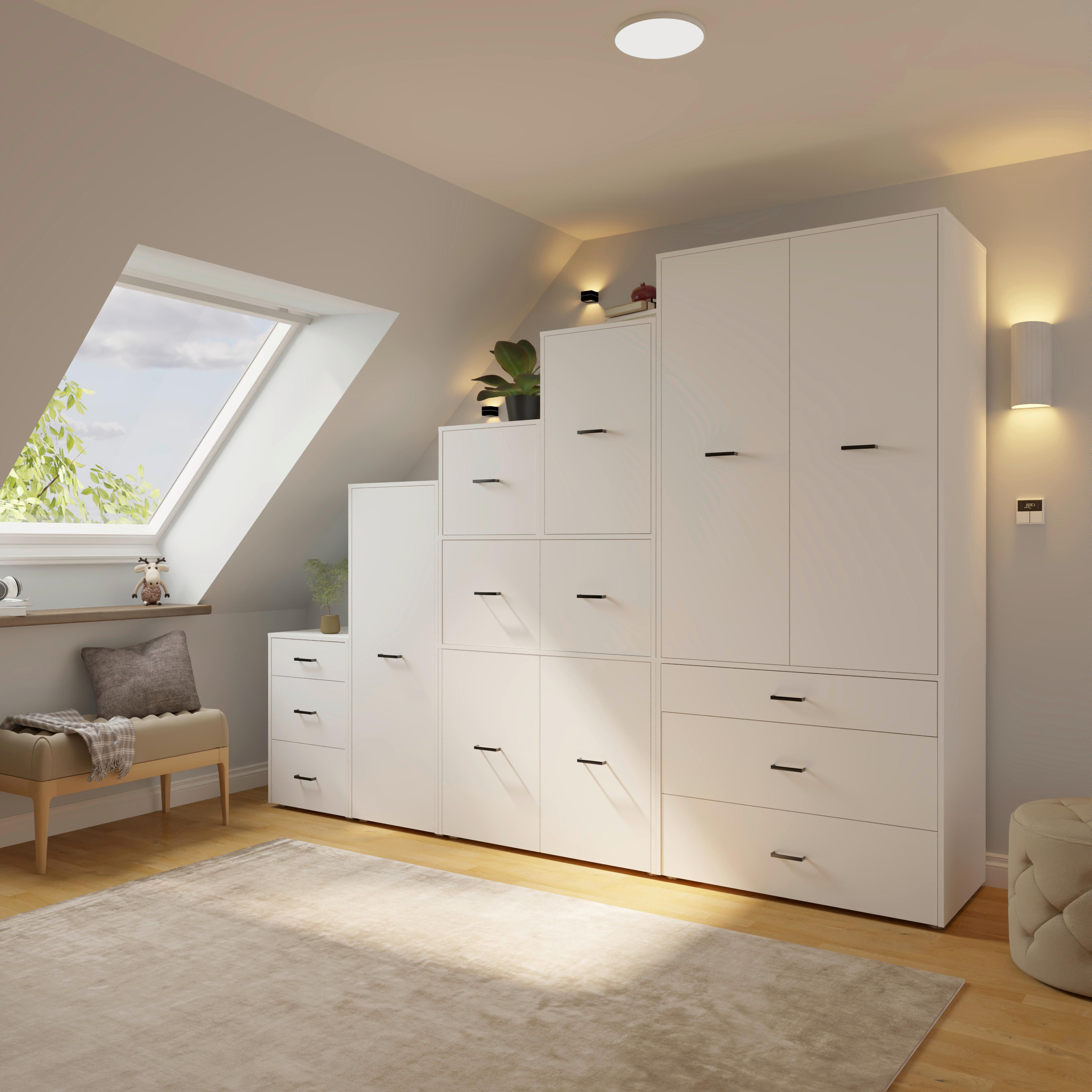 Drehtürschrank Kivo Weiß, B: 45 Cm - Weiß, Basics, Holzwerkstoff (45/129,8/52,1cm)