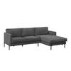 Ecksofa Yukon Dunkelgrau S: 232x154 Cm - Dunkelgrau/Schwarz, Trend, Textil (232/154cm) - Livetastic