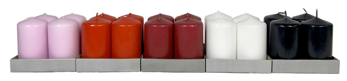 Gyertya Winston - fekete/rózsaszín, Basics, természetes anyagok (6/10cm) - Ondega