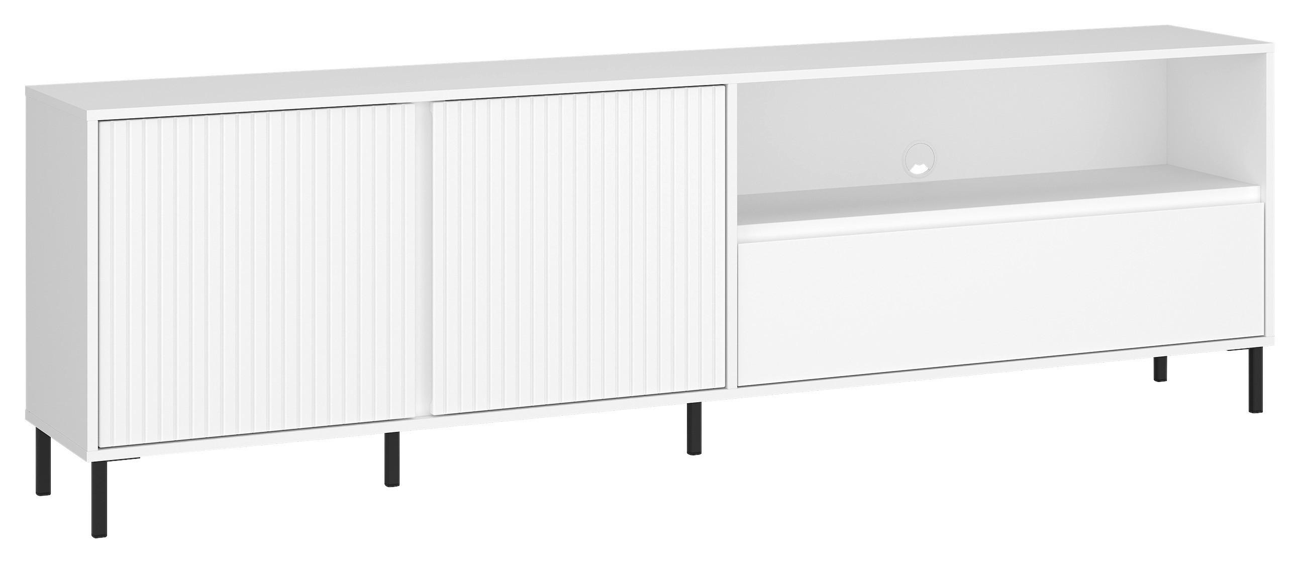 Tv-element Avenale Weiß B: 207,8 Cm - Schwarz/Weiß, Trend, Holzwerkstoff (207,8/65,4/40cm)