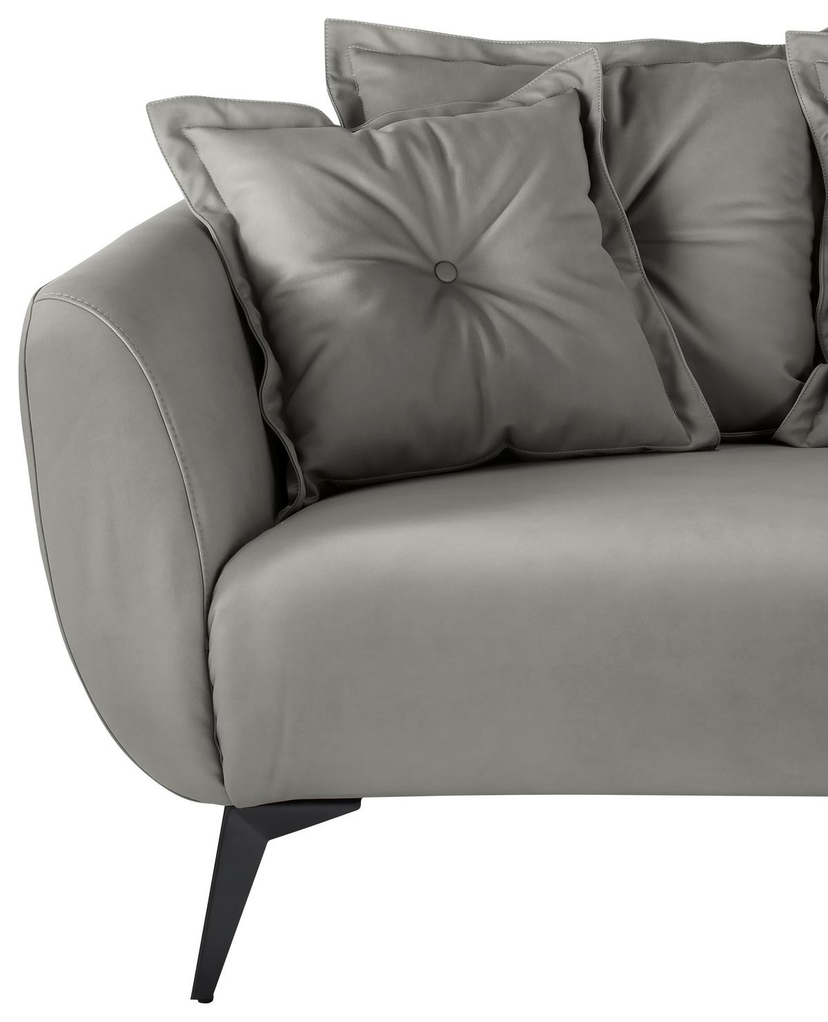 2,5 Sitzer Sofa Baggio Grau B: 196 Cm - Schwarz/Grau, MODERN, Textil (196/94/103cm) - Livetastic