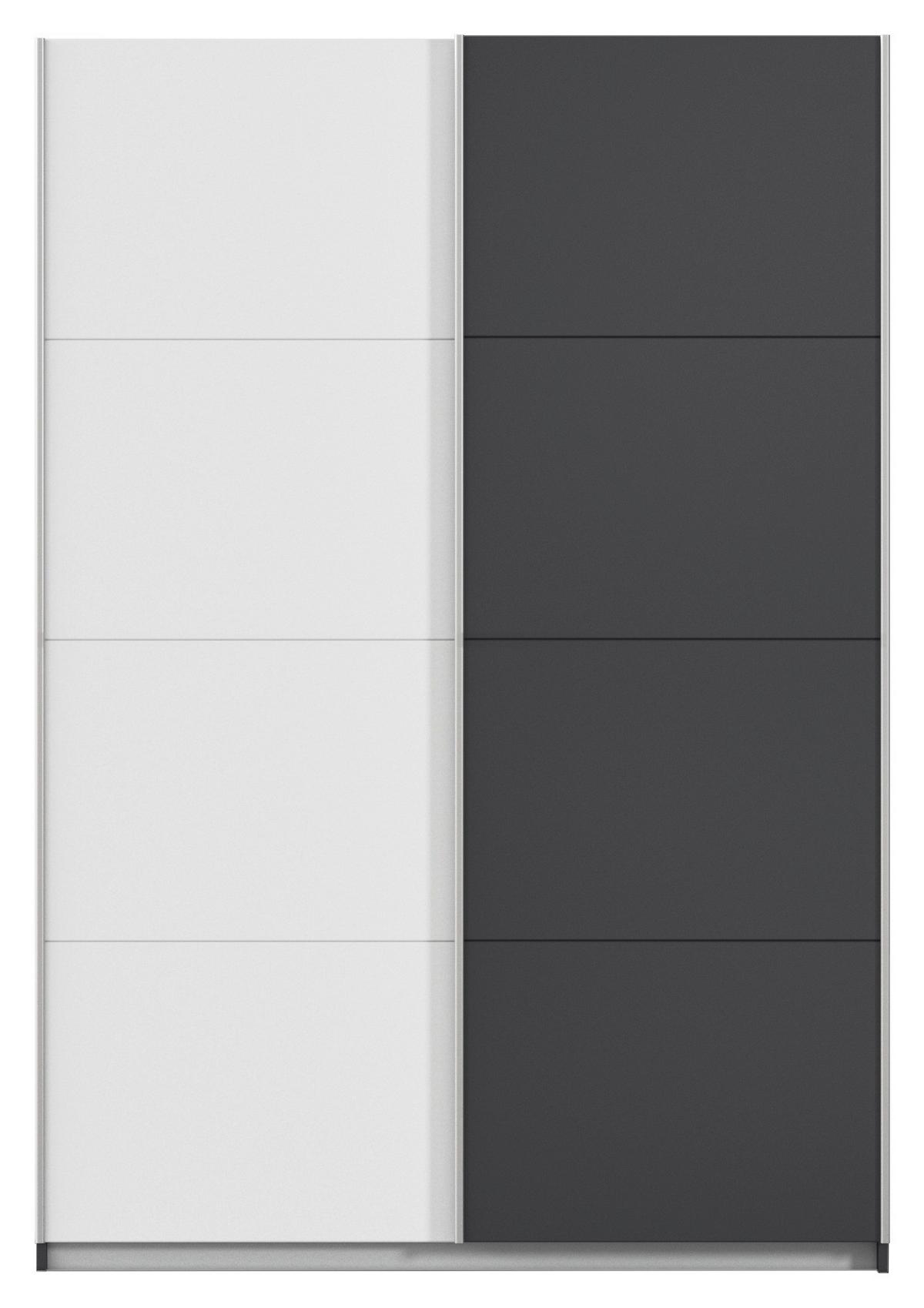 Schwebetürenschrank Subito - Graphitfarben/Weiß, MODERN, Holzwerkstoff (136/197/61cm) - Rauch Möbel