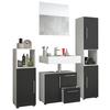 Badmöbel-Set 4-Tlg. Flandu B: 123 cm Schwarz/Weiß - Schwarz, KONVENTIONELL, Holzwerkstoff (120cm) - MID.YOU