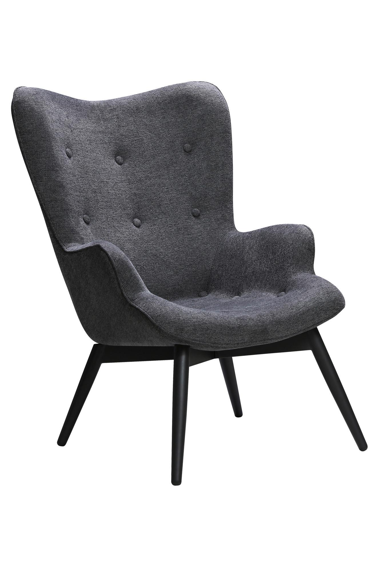 Sessel Dunkelgrau B: 80 Cm - Dunkelgrau/Schwarz, MODERN, Textil (80/92/99cm) - Livetastic