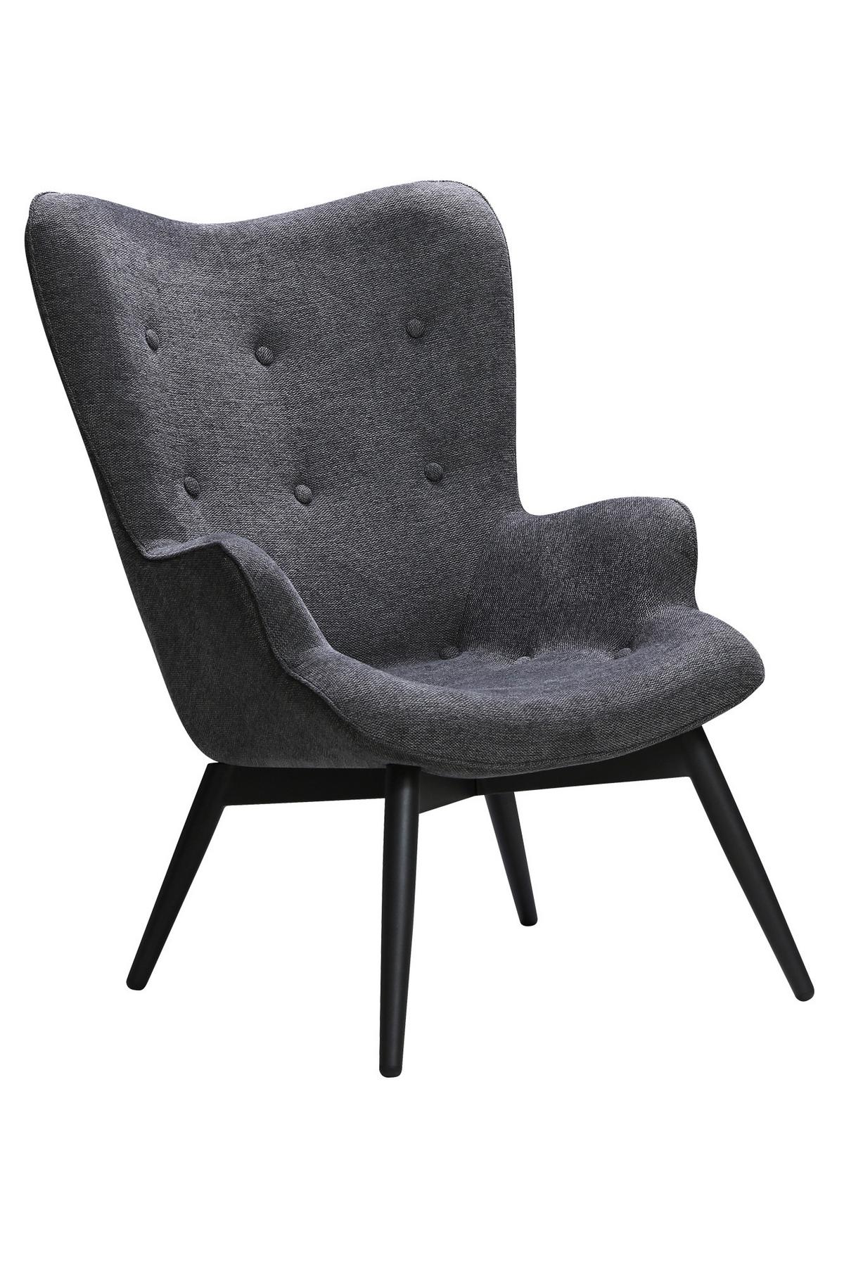 Sessel Dunkelgrau B: 80 Cm - Dunkelgrau/Schwarz, MODERN, Textil (80/92/99cm) - Livetastic