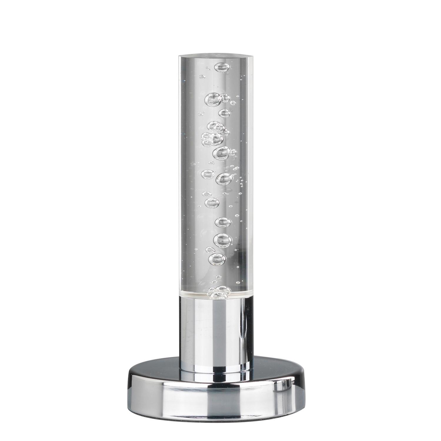 LED-Tischleuchte Chromfarben Weiß  L: 12 cm - Chromfarben/Weiß, Design, Kunststoff/Metall (12/12/24cm)