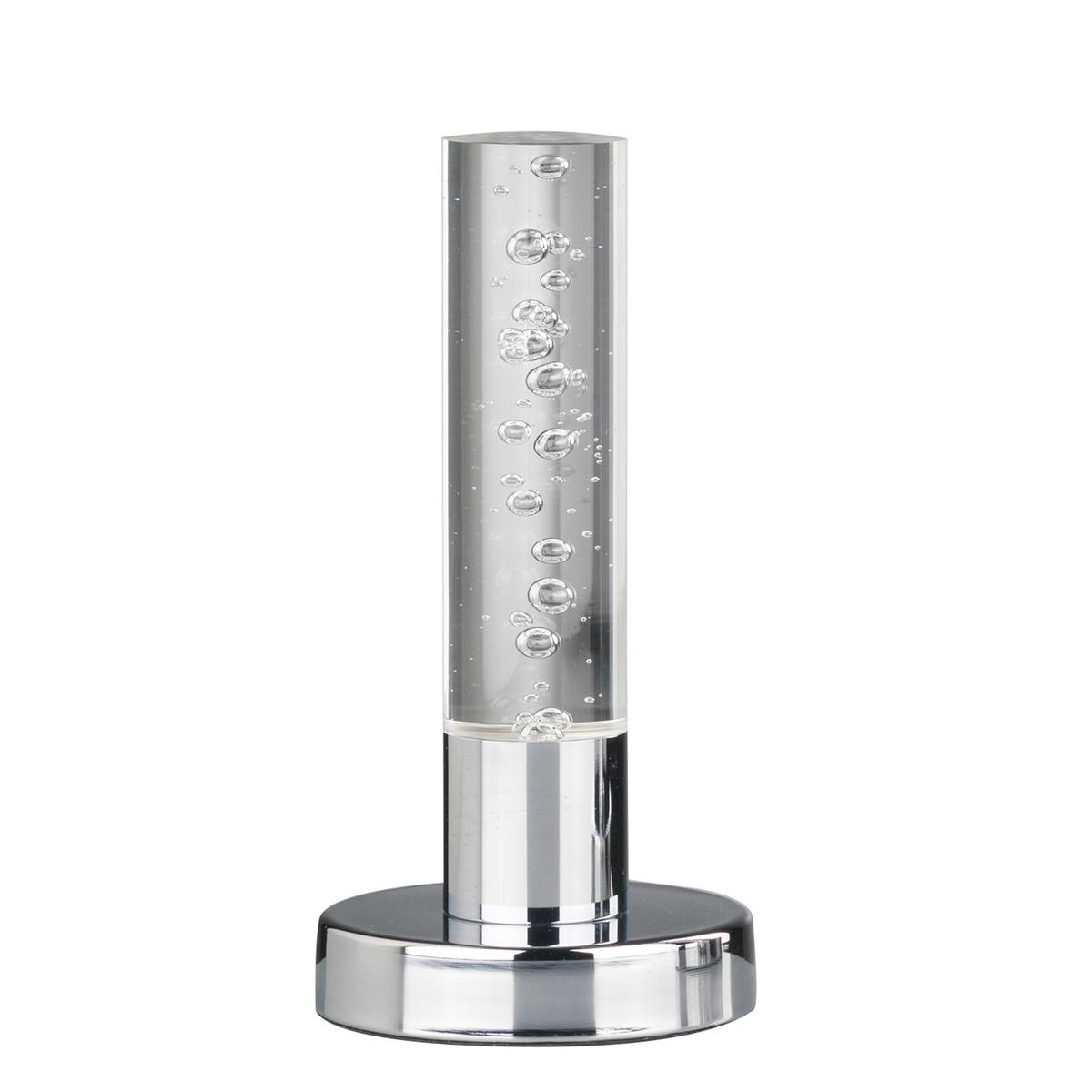 LED-Tischleuchte Chromfarben Weiß  L: 12 cm - Chromfarben/Weiß, Design, Kunststoff/Metall (12/12/24cm)