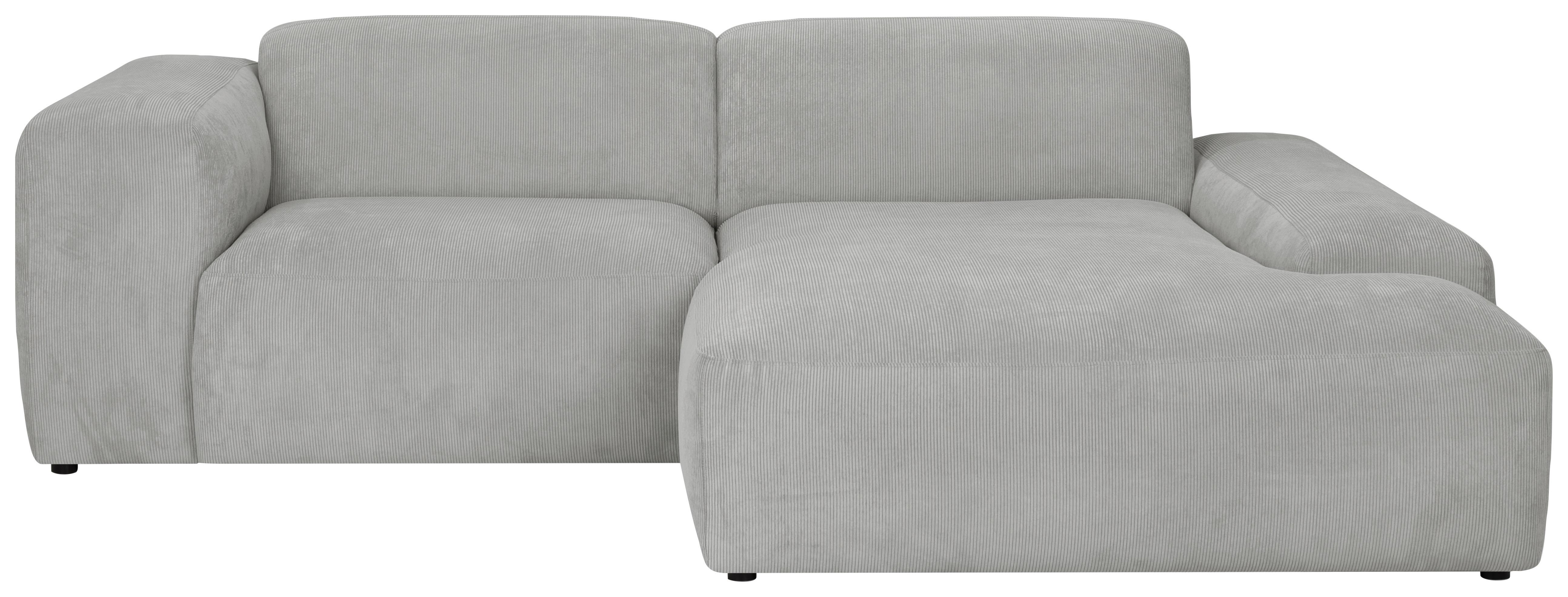 ECKSOFA Hannah Hellgrau 252x170 cm - Hellgrau/Schwarz, Design, Textil (252/170cm) - MID.YOU