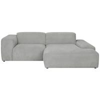 ECKSOFA Hannah Hellgrau 252x170 cm - Hellgrau/Schwarz, Design, Textil (252/170cm) - MID.YOU