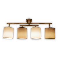 Deckenleuchte L: 82 cm 4-flammig Textilschirm - Weiß/Grau, Design, Textil/Metall (29/82cm) - Näve