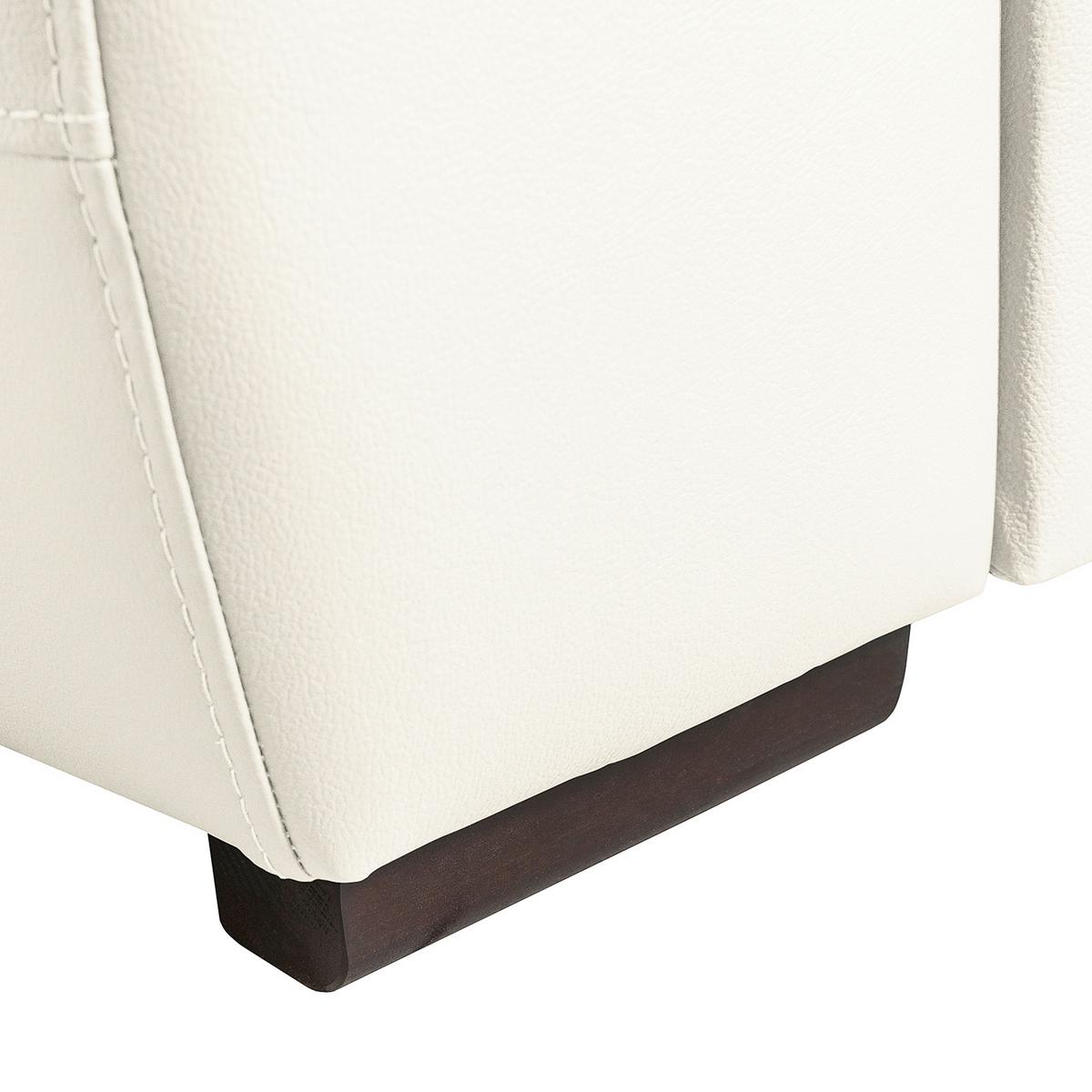 Ecksofa City Weiß B: 265x265 cm - Schwarz/Weiß, Design, Leder (265/265cm) - Livetastic