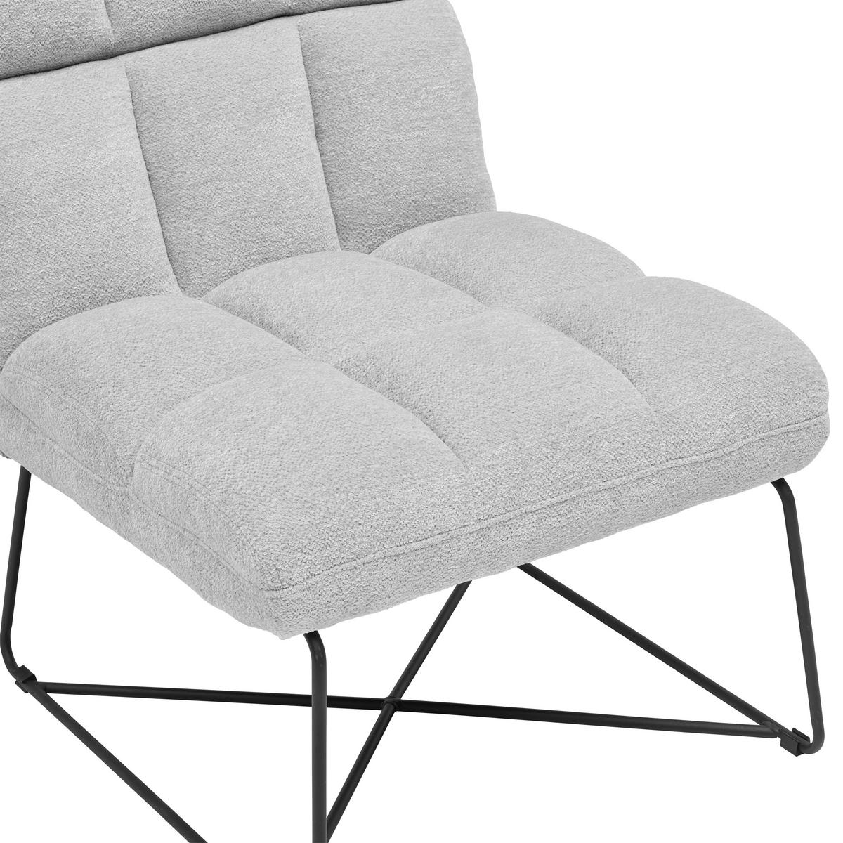 Relaxačné kreslo sivé MARCO - čierna/svetlosivá, Modern, kov/textil (62/86/87cm) - Based
