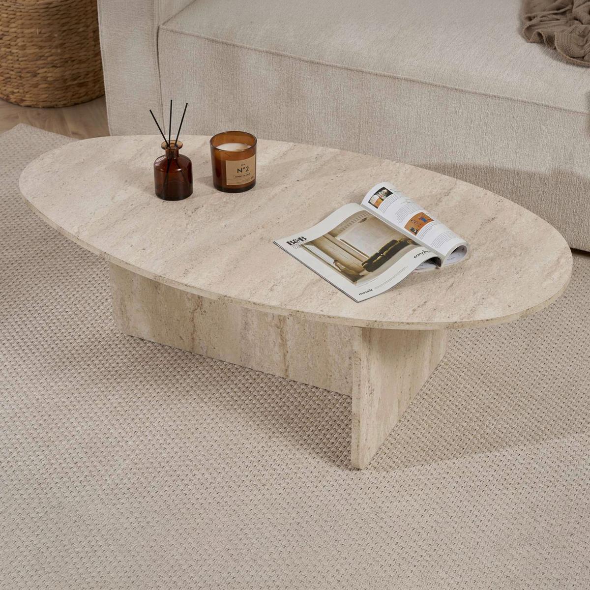 COUCHTISCH Orba Creme L: 120cm - Creme, Design, Holzwerkstoff (120/40/65cm) - MID.YOU
