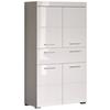 Midischrank Amanda B: 73 cm Weiß - Silberfarben/Weiß, MODERN, Holzwerkstoff (73/130/31cm) - MID.YOU
