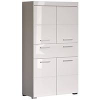Midischrank Amanda B: 73 cm Weiß - Silberfarben/Weiß, MODERN, Holzwerkstoff (73/130/31cm) - MID.YOU