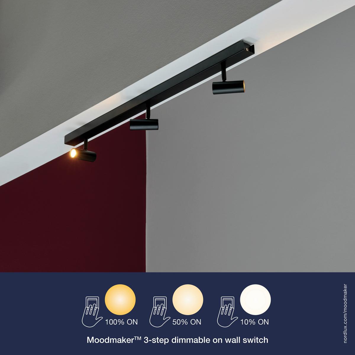 LED-Deckenstrahler Omari Schwarz L: 78 cm - Schwarz, Design, Metall (78/3,5/12cm) - Nordlux
