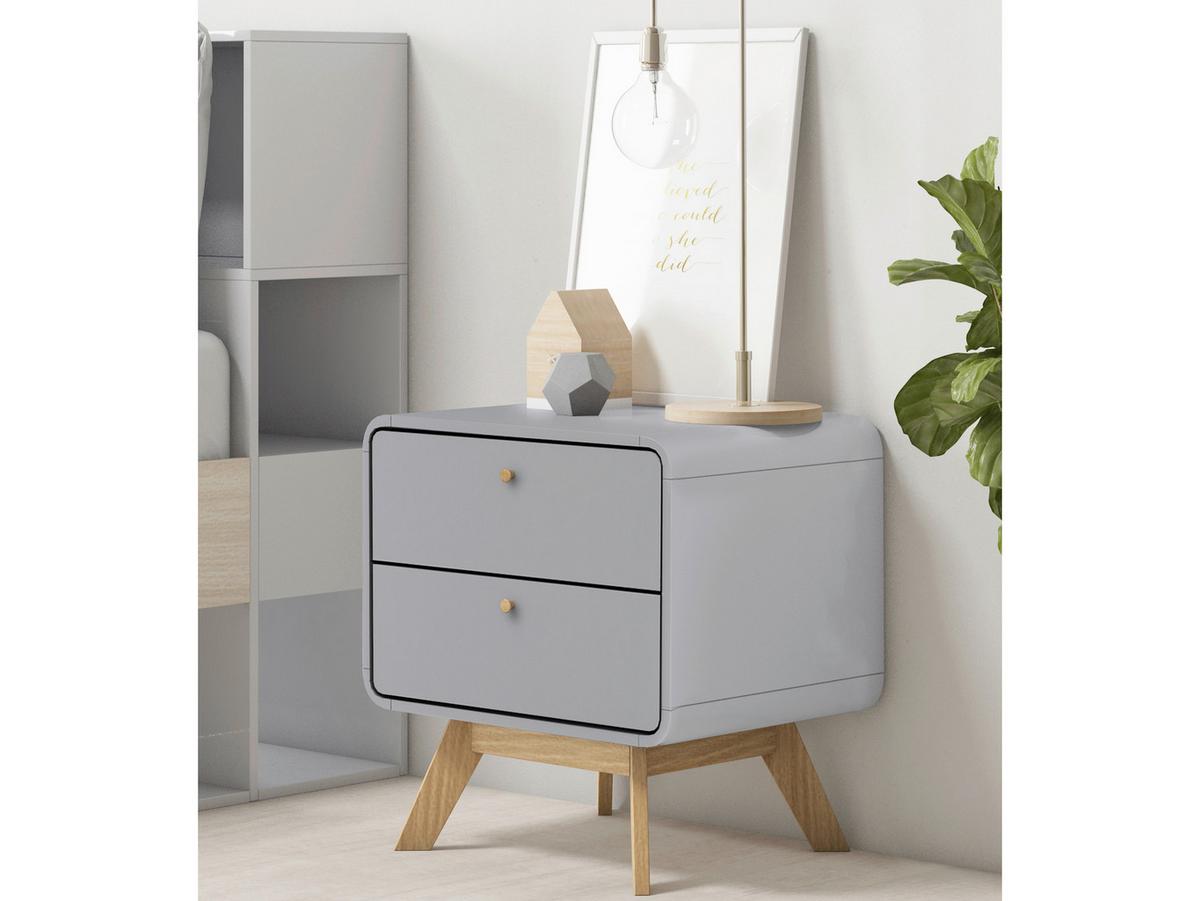 Nachttisch Cassie Grau B: 51 Cm - Eichefarben/Grau, Design, Holz/Holzwerkstoff (51/53/39cm) - MID.YOU
