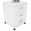 Rollcontainer Weiß Tobila 45x58x44 cm - Weiß, Basics, Holzwerkstoff/Kunststoff (45/58/44cm) - MID.YOU