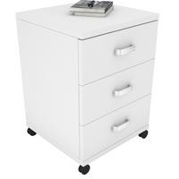 Rollcontainer Weiß Tobila 45x58x44 cm - Weiß, Basics, Holzwerkstoff/Kunststoff (45/58/44cm) - MID.YOU