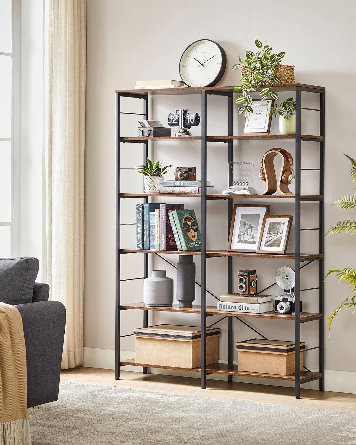 REGAL Regal B: 120 cm Braun/Schwarz - Schwarz/Braun, Trend, Holzwerkstoff (120/172,5/30cm) - Boxxx