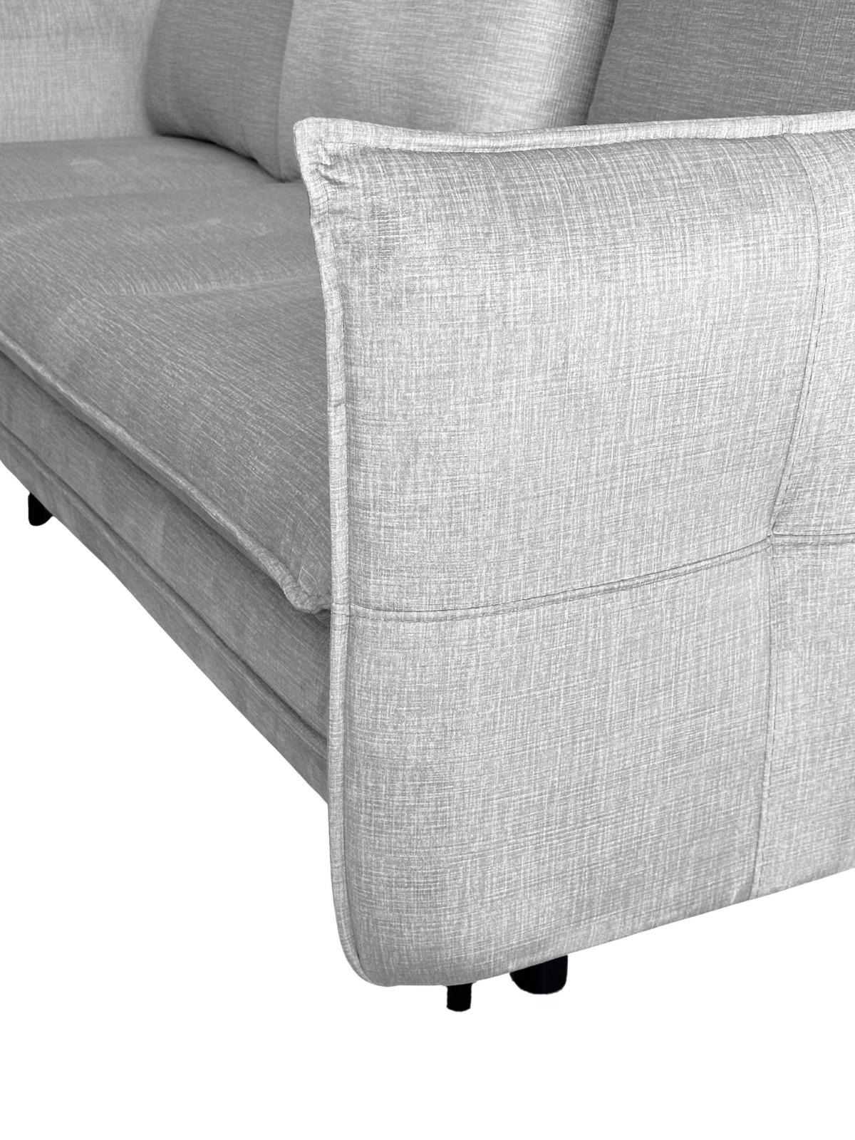 Ecksofa mit Bettkasten Melody Grau S: 170x235 cm - Schwarz/Grau, Design, Textil (170/235cm) - MID.YOU
