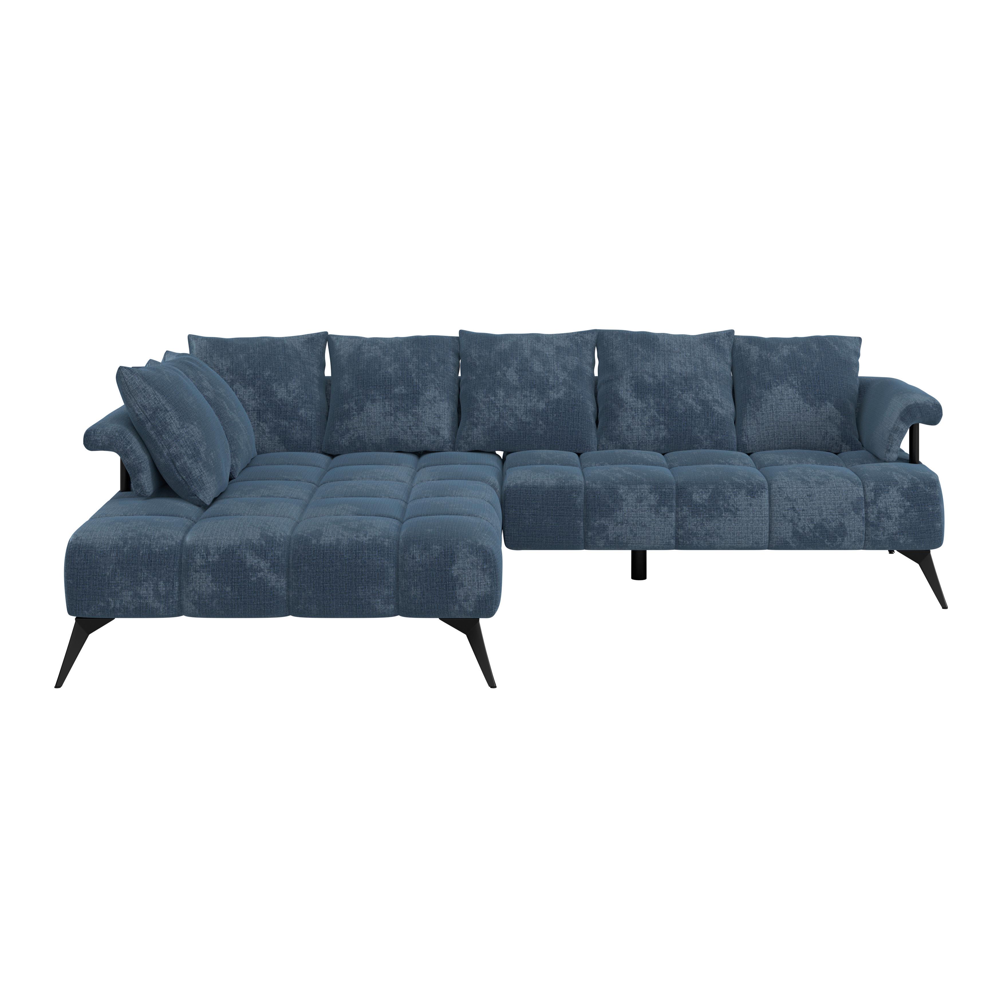 Ecksofa Vanessa New - Blau/Schwarz, MODERN, Textil (200/297cm)