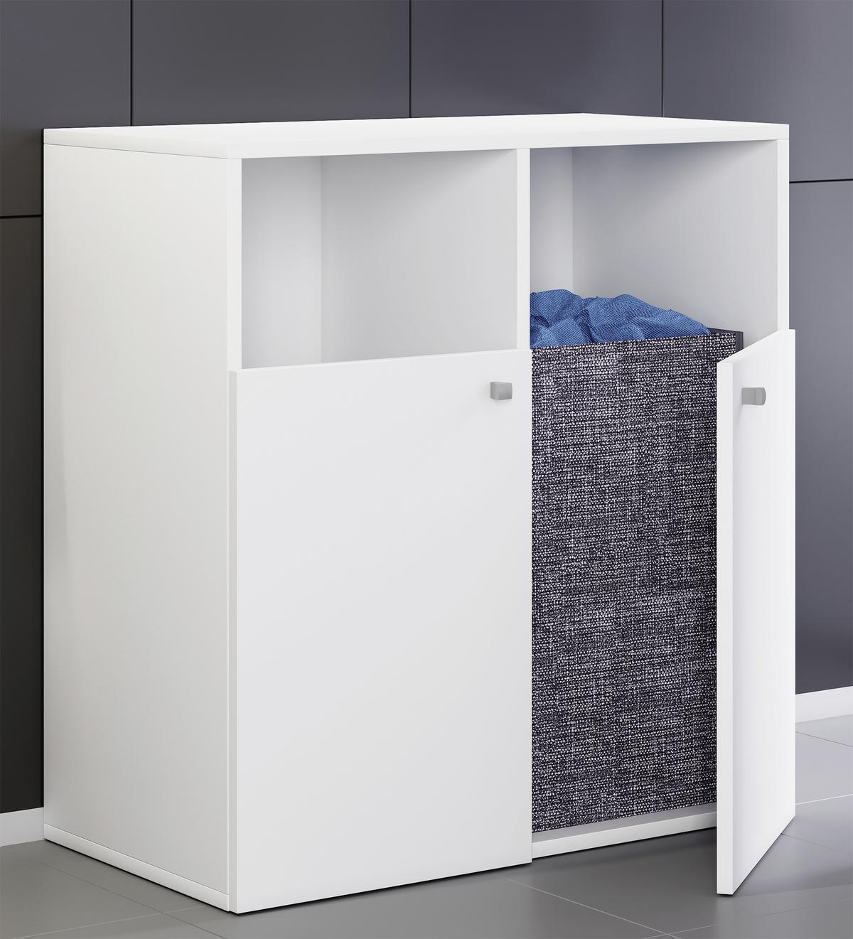 Wäscheschrank Klidas L B: 70,2cm - Weiß, MODERN, Holzwerkstoff (80/74/39cm) - MID.YOU