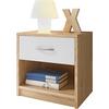Éjjeliszekrény Pepe *TOP ÁR* - tölgyfa/fehér, faalapú anyag (39/41/28cm) - Best Price