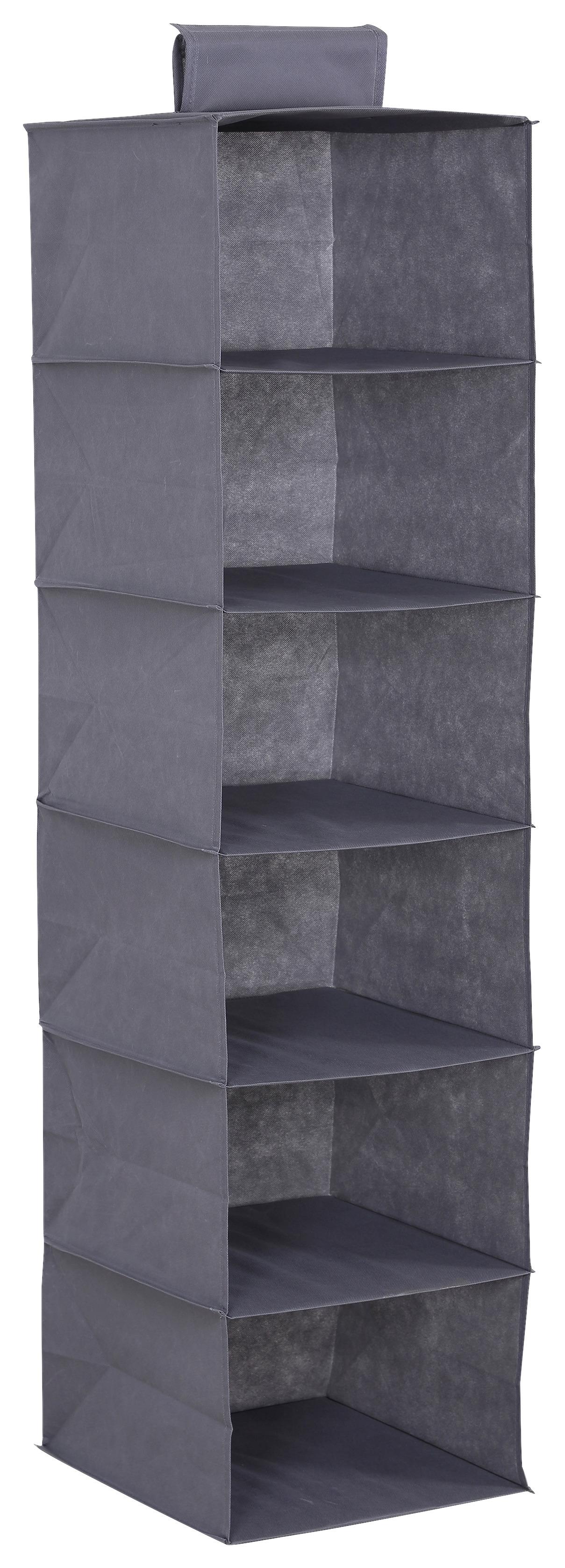 Závesný organizér TANYA - sivá, Konventionell, kartón/textil (33/125/35cm) - Mömax