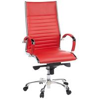 Drehstuhl Parma 20 Rot - Rot, MODERN, Leder/Kunststoff (60/125/50cm) - MID.YOU