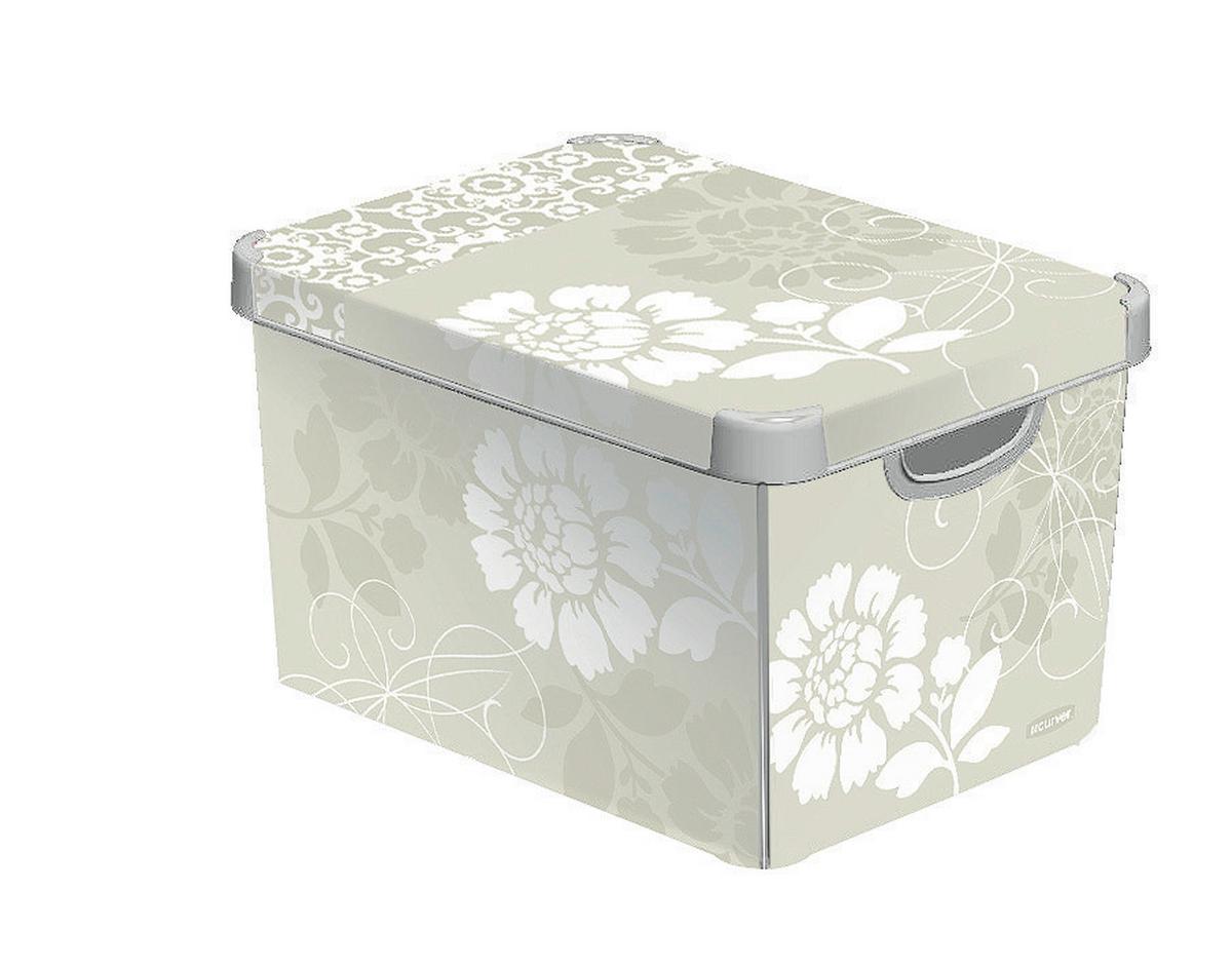 Tárolódoboz "deco Stockholm" L - szürke, műanyag