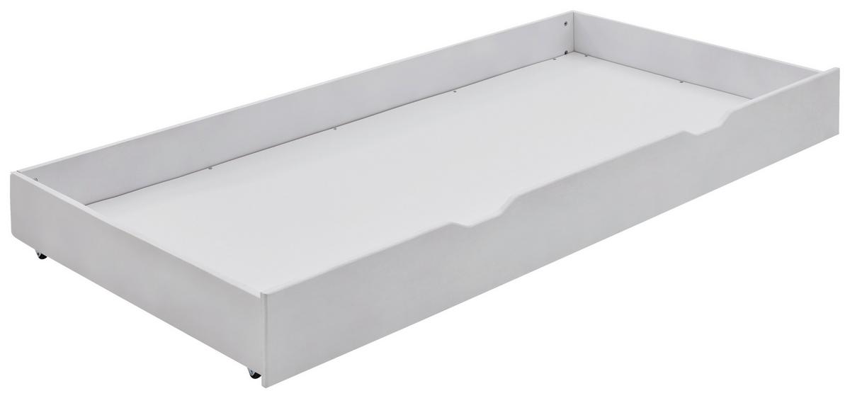 Bettkasten Lupo 2 B: 195 Cm Buche Weiß Mit Rollen - Weiß, KONVENTIONELL, Holz (195/19/94cm)