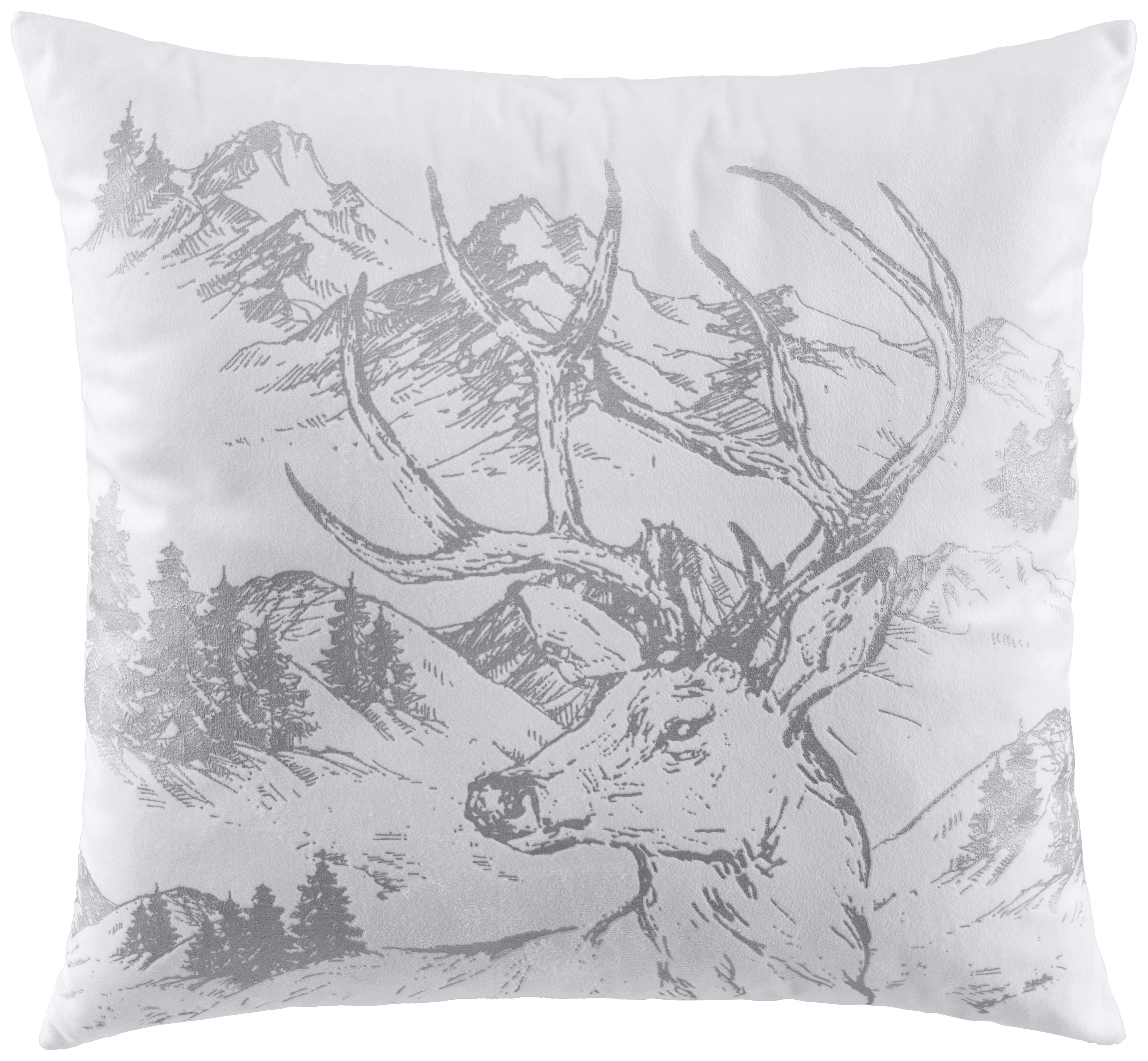 ZIERKISSEN RUDI - Silberfarben/Weiß, ROMANTIK / LANDHAUS, Textil (45/45cm) - James Wood