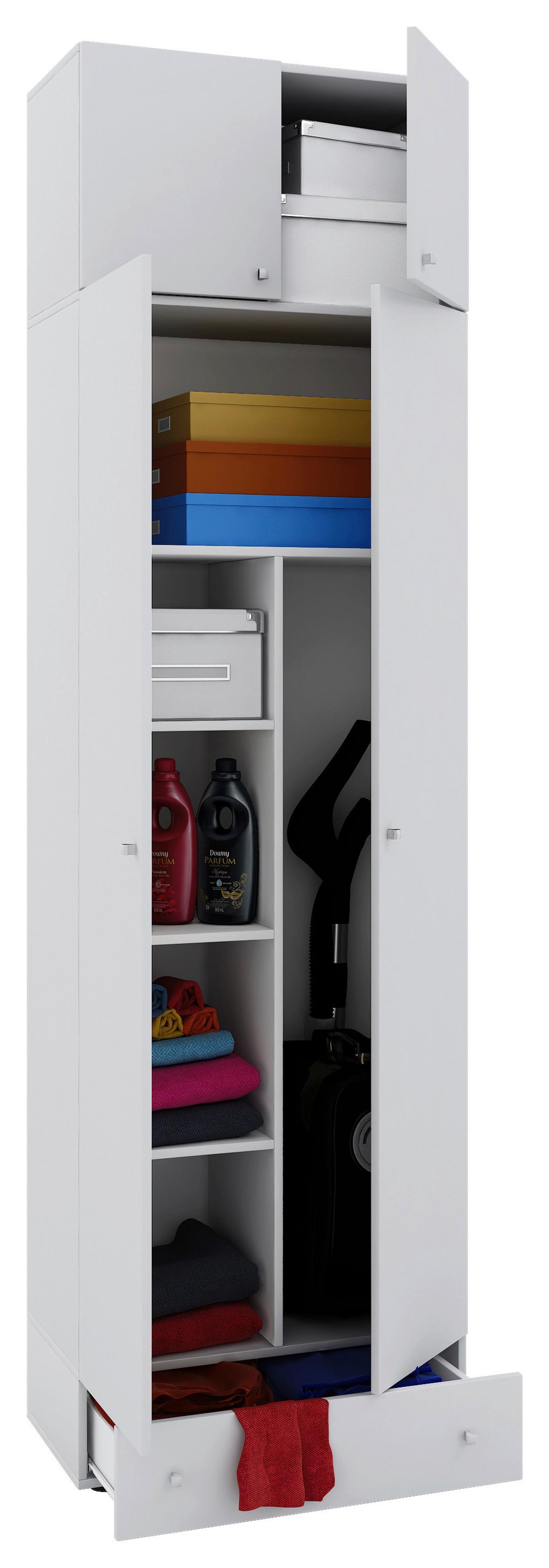 Mehrzweckschrank Vandol II Weiß BxH: 70x238 cm - Schwarz/Weiß, MODERN, Holzwerkstoff (70/238/39cm) - MID.YOU