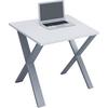 Schreibtisch Lona Weiß/Silberfarben B: 50 cm - Silberfarben/Weiß, MODERN, Holzwerkstoff/Metall (80/50/76cm) - MID.YOU