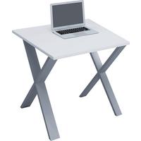 Schreibtisch Lona Weiß/silberfarben B: 50 Cm - Silberfarben/Weiß, MODERN, Holzwerkstoff/Metall (80/50/76cm) - MID.YOU
