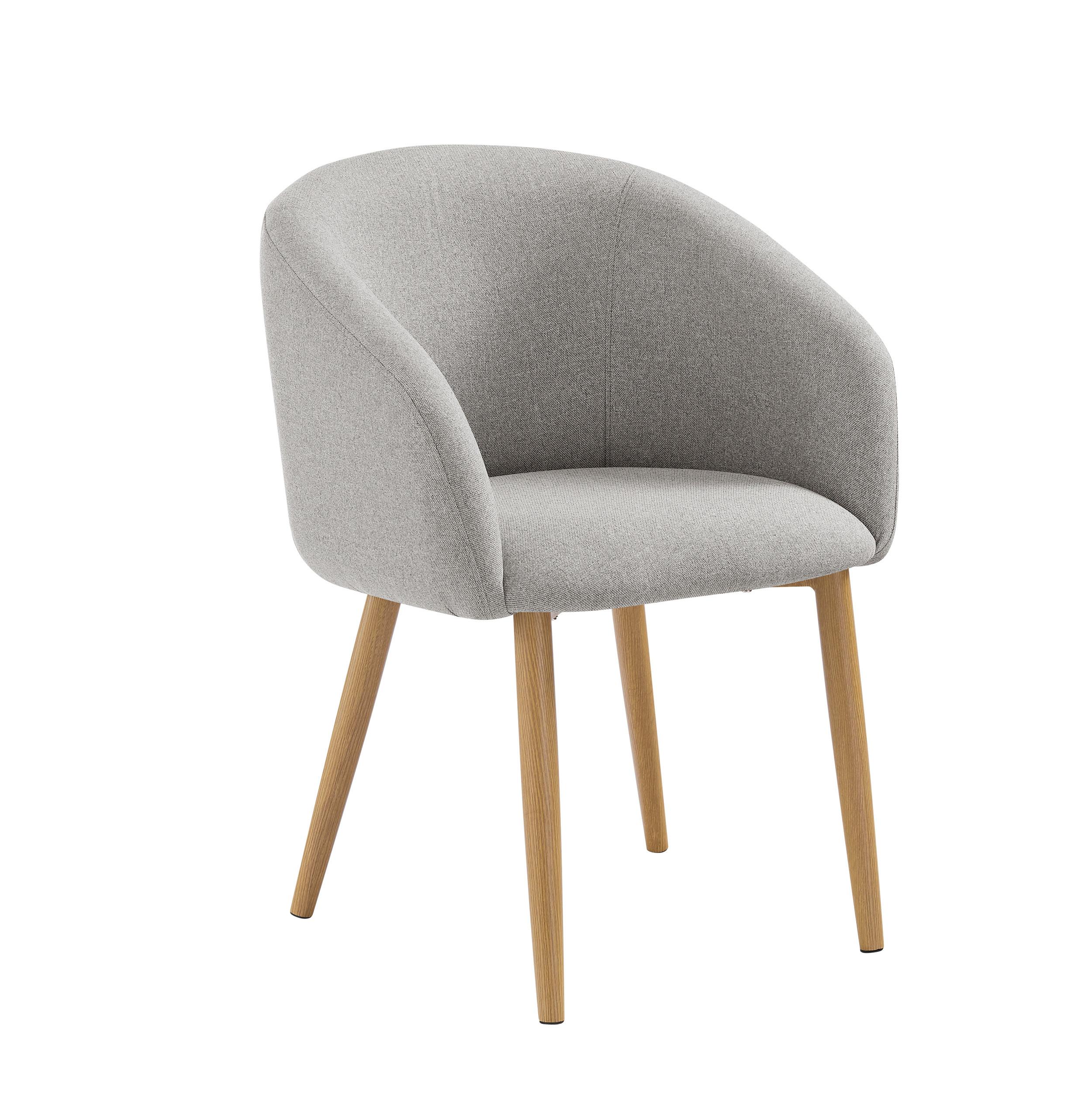 Armlehnstuhl-Set Taupe B: 64,5cm 2-teilig - Taupe/Eichefarben, MODERN, Textil/Metall (64,5/84/58cm) - Livetastic