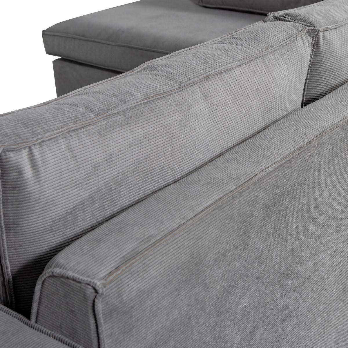 Ecksofa Thomas Dunkelgrau S: 197x283cm - Dunkelgrau/Schwarz, Design, Textil (197/283cm) - Livetastic