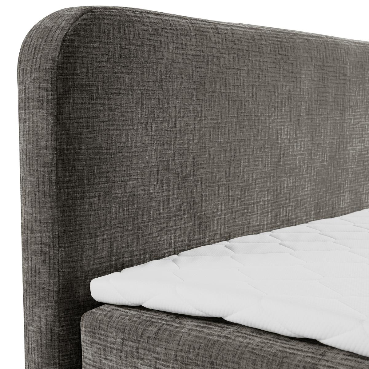 Boxbett Mit Topper & Bettkasten 180x200 Viva - Schwarz/Grau, MODERN, Holz/Kunststoff (180/200cm) - MID.YOU
