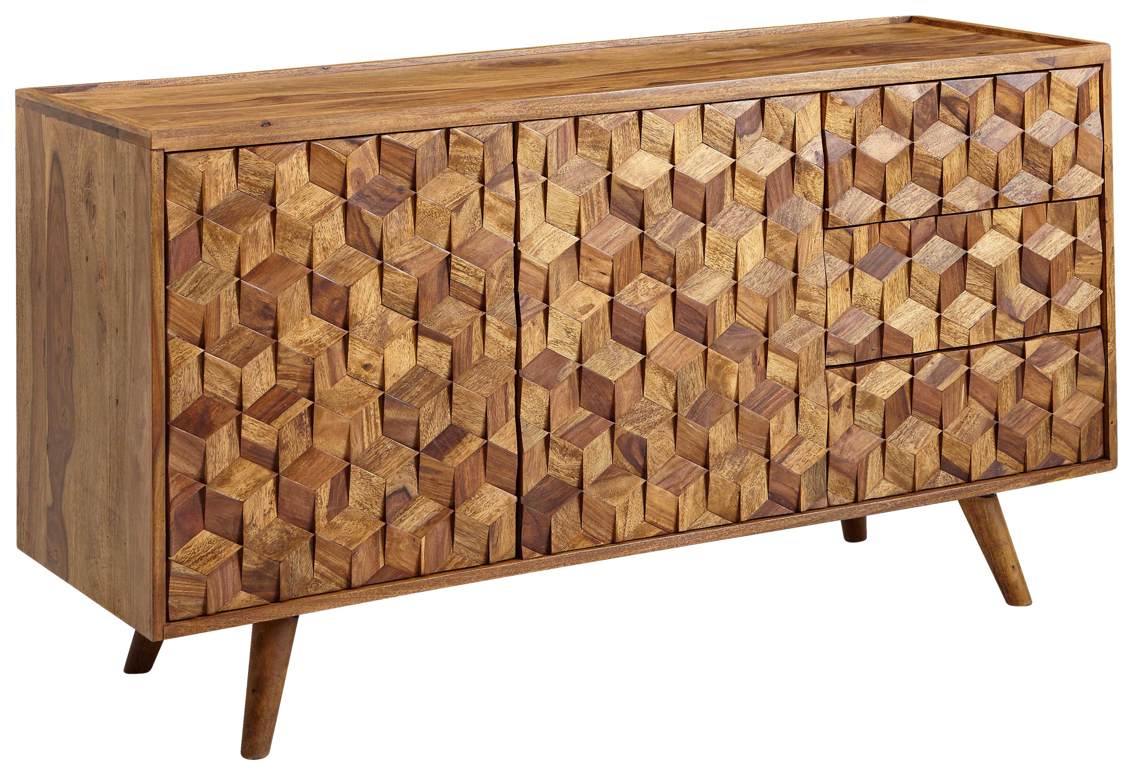 Sideboard 138 cm Sheesham, Sheeshamfarben - Sheeshamfarben, Design, Holz (138/76/45cm) - MID.YOU