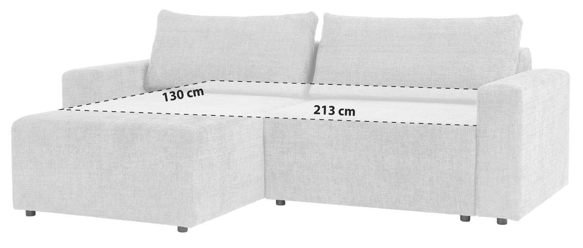 Ecksofa Dallas - Schwarz/Rosa, MODERN, Holz/Kunststoff (258/173cm)