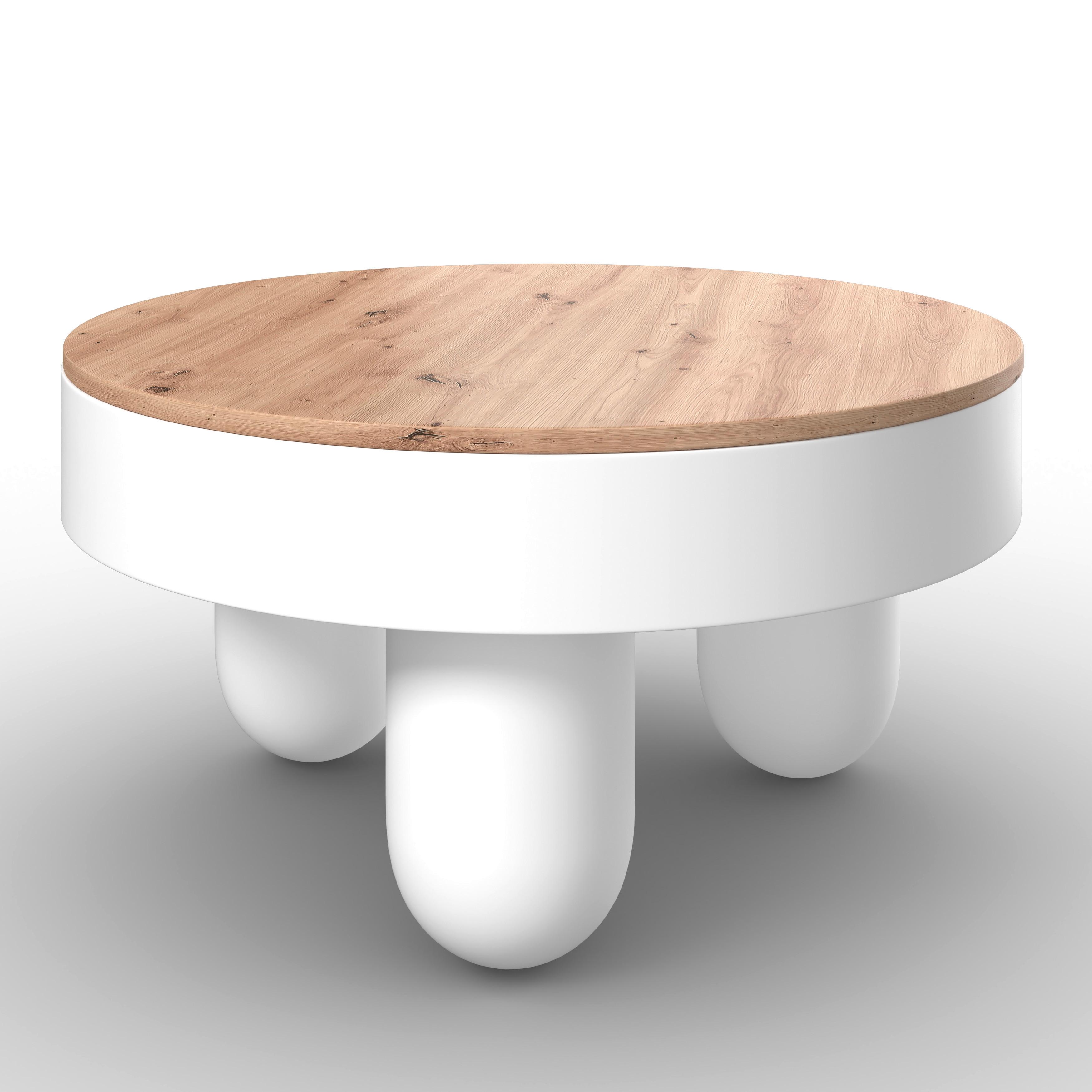 KONFERENČNÝ STOLÍK GABRIELLE - biela/farba duba, Modern, kompozitné drevo (80/80/42cm) - Bessagi Home