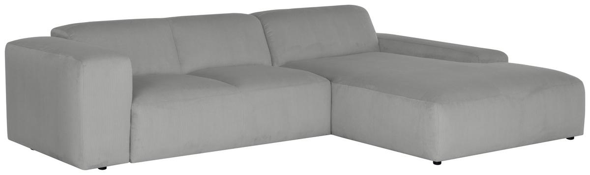 Ecksofa Hannah Hellgrau 304x200 cm - Hellgrau/Schwarz, Design, Textil (304/200cm) - MID.YOU