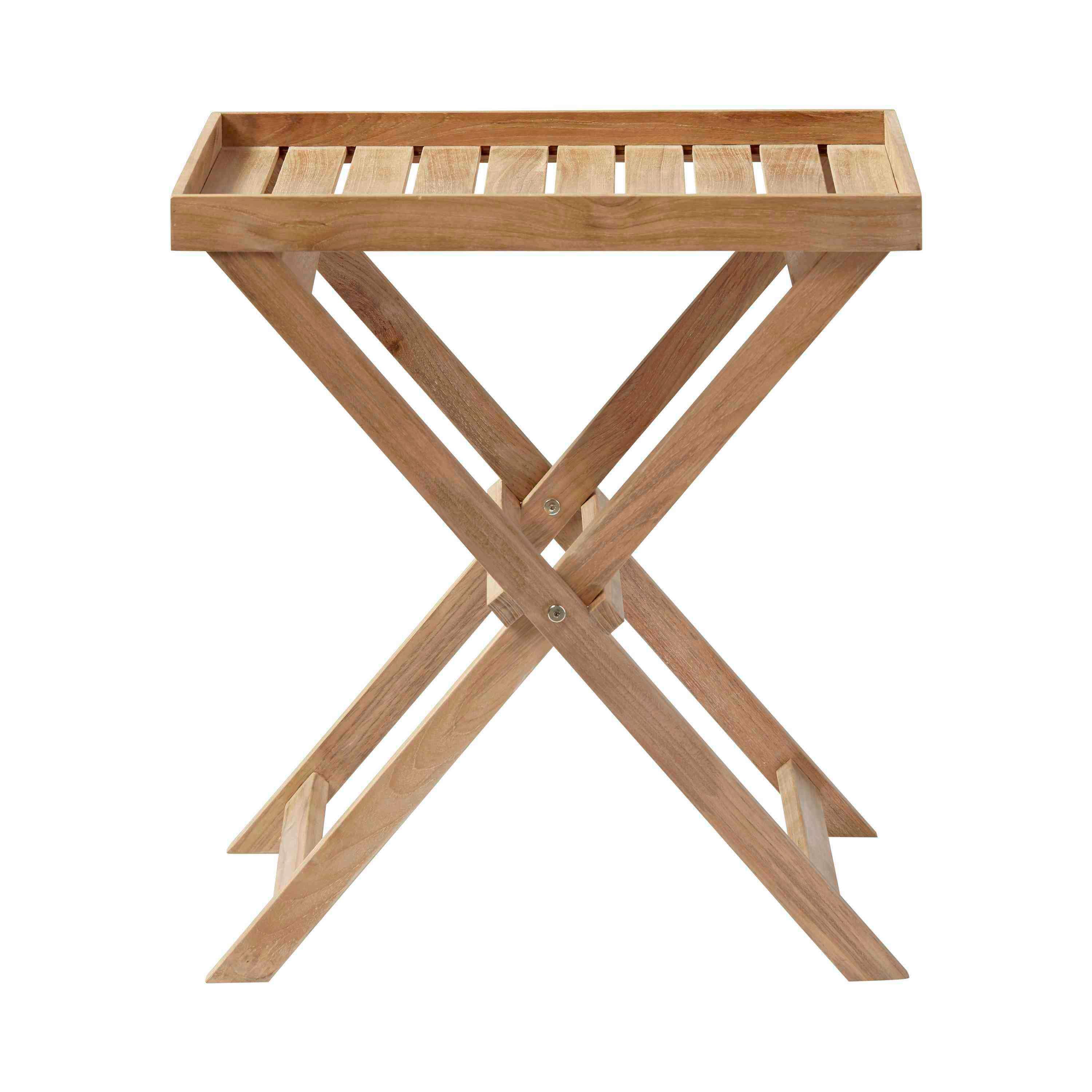 Gartentisch klappbar Tray Table Teakholz L 60 cm - Teakfarben, KONVENTIONELL, Holz (60/40/65cm) - MID.YOU