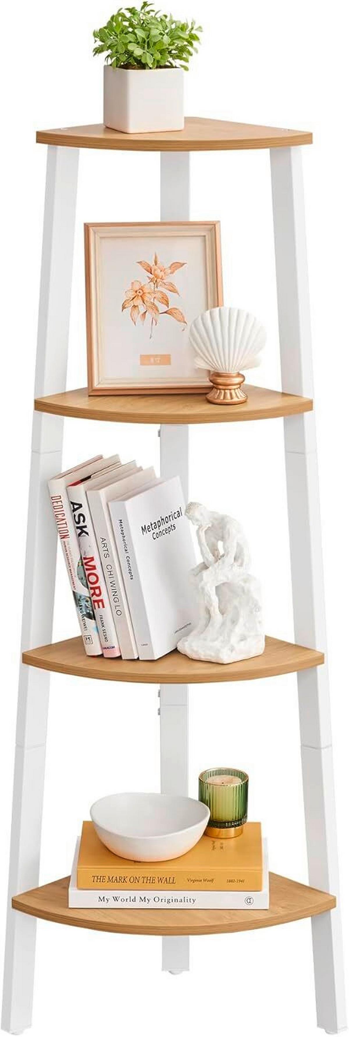 Eckregal Braun, Weiß B: 33,4 cm - Braun/Weiß, Trend, Holzwerkstoff/Metall (33,4/124,5/33,4cm) - MID.YOU